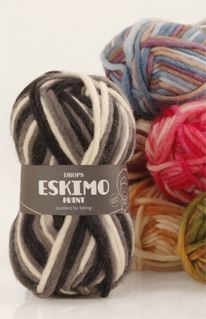 Drops Snow/Eskomo mix og print